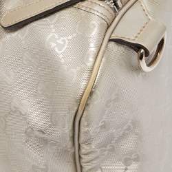 Pre Owned Gucci Silver GG Supreme Canvas Medium Joy Boston Bag