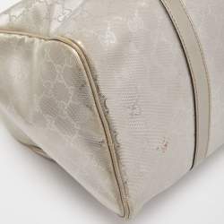 Pre Owned Gucci Silver GG Supreme Canvas Medium Joy Boston Bag