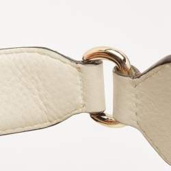 Pre Owned Gucci White Leather Blue Web Hobo