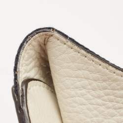 Pre Owned Gucci White Leather Blue Web Hobo