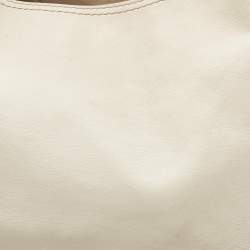 Pre Owned Gucci White Leather Blue Web Hobo