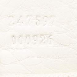 Pre Owned Gucci White Leather Blue Web Hobo