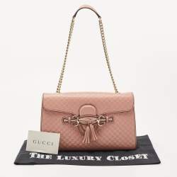 Gucci Pink Microguccissima Leather Medium Emily Chain Shoulder Bag