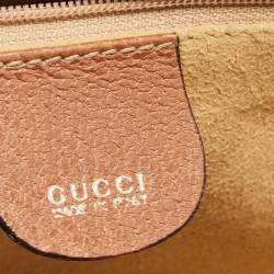 Pre Owned Gucci Brown Leather Vintage Vanity Top Handle Bag