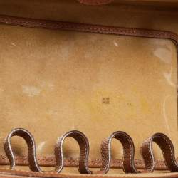 Pre Owned Gucci Brown Leather Vintage Vanity Top Handle Bag