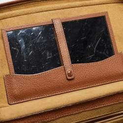 Pre Owned Gucci Brown Leather Vintage Vanity Top Handle Bag