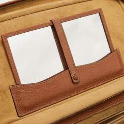 Pre Owned Gucci Brown Leather Vintage Vanity Top Handle Bag