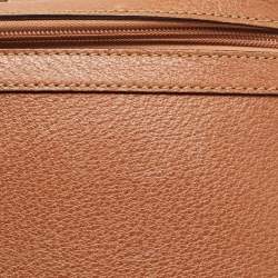 Pre Owned Gucci Brown Leather Vintage Vanity Top Handle Bag