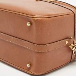 Pre Owned Gucci Brown Leather Vintage Vanity Top Handle Bag