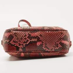 Pre Owned Gucci Red/Black Python Small Soho Disco Crossbody Bag