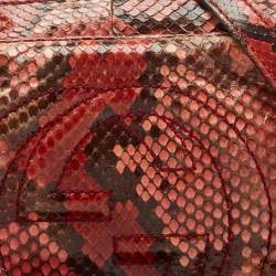 Pre Owned Gucci Red/Black Python Small Soho Disco Crossbody Bag