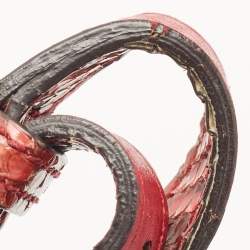 Pre Owned Gucci Red/Black Python Small Soho Disco Crossbody Bag