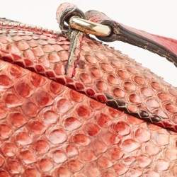 Pre Owned Gucci Red/Black Python Small Soho Disco Crossbody Bag