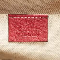 Pre Owned Gucci Red/Black Python Small Soho Disco Crossbody Bag