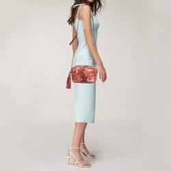 Pre Owned Gucci Red/Black Python Small Soho Disco Crossbody Bag