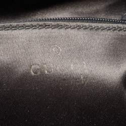 Pre Owned Gucci Grey Velvet Ring Loop Handle Bucket Bag