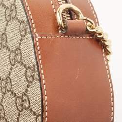 مملوكة مسبقًا Gucci Brown/Beige GG Supreme Canvas and Leather Mini Chain Bag