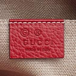 Pre Owned Gucci Beige/Red GG Canvas and Leather Bree Crossbody Bag