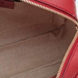 Pre Owned Gucci Beige/Red GG Canvas and Leather Bree Crossbody Bag