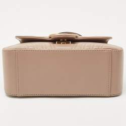 Pre Owned Gucci Beige Matelasse Leather Mini GG Marmont Top Handle Bag