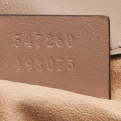 Pre Owned Gucci Beige Matelasse Leather Mini GG Marmont Top Handle Bag