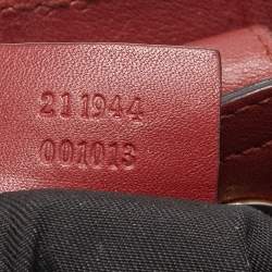 Pre Owned Gucci Red/Beige GG Canvas and Leather Medium Sukey Tote