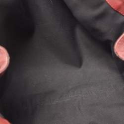 Pre Owned Gucci Red/Beige GG Canvas and Leather Medium Sukey Tote