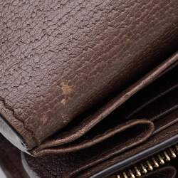 Pre Owned Gucci Brown/Beige GG Supreme Canvas and Leather Ophidia French Wallet
