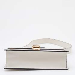 Pre Owned Gucci Off White Leather Small Web Sylvie Shoulder Bag