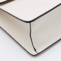 Pre Owned Gucci Off White Leather Small Web Sylvie Shoulder Bag