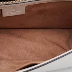 Pre Owned Gucci Off White Leather Small Web Sylvie Shoulder Bag