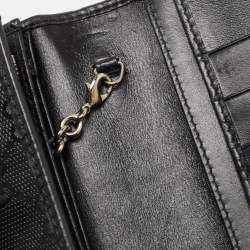 Gucci Black GG Imprime Canvas Interlocking G Wallet on Chain 