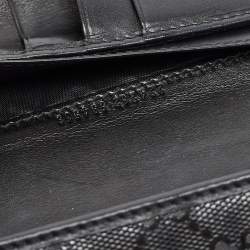 Gucci Black GG Imprime Canvas Interlocking G Wallet on Chain 