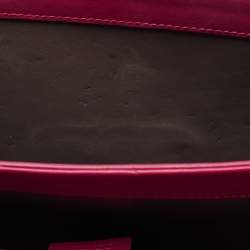 Pre Owned Gucci Fuchsia Glossy Leather Medium Interlocking G Shoulder Bag