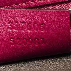 Pre Owned Gucci Fuchsia Glossy Leather Medium Interlocking G Shoulder Bag