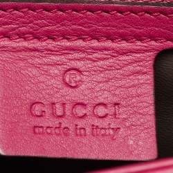 Pre Owned Gucci Fuchsia Glossy Leather Medium Interlocking G Shoulder Bag