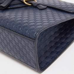 Gucci Navy Blue Microguccissima Leather Medium Emily Chain Shoulder Bag