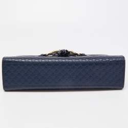 Gucci Navy Blue Microguccissima Leather Medium Emily Chain Shoulder Bag