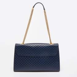 Gucci Navy Blue Microguccissima Leather Medium Emily Chain Shoulder Bag