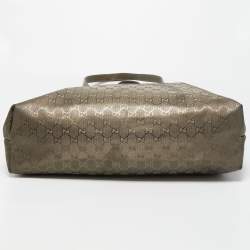 Pre Owned Gucci Bronze GG Coated Canvas Imprime Tote