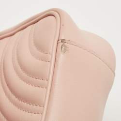 Gucci Light Pink Matelassé Leather Mini GG Marmont Shoulder Bag