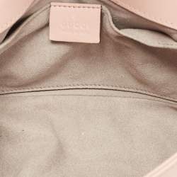 Gucci Light Pink Matelassé Leather Mini GG Marmont Shoulder Bag
