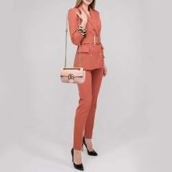 Gucci Light Pink Matelassé Leather Mini GG Marmont Shoulder Bag