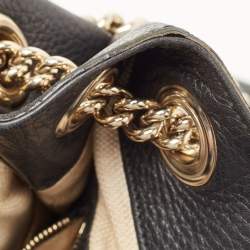 Pre Owned Gucci Black Grained Leather Medium Chain Soho Shoulder Bag