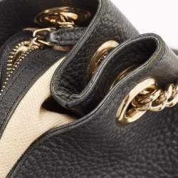 Pre Owned Gucci Black Grained Leather Medium Chain Soho Shoulder Bag