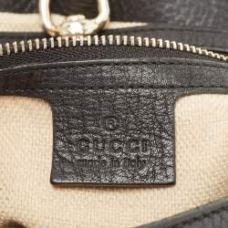 Pre Owned Gucci Black Grained Leather Medium Chain Soho Shoulder Bag