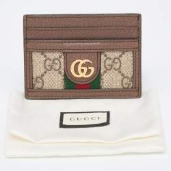 Gucci Beige/Ebony GG Supreme Coated Canvas and Leather Ophidia GG Card Holder