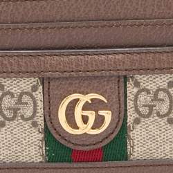 Gucci Beige/Ebony GG Supreme Coated Canvas and Leather Ophidia GG Card Holder