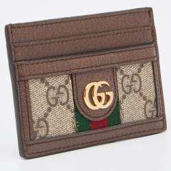 Gucci Beige/Ebony GG Supreme Coated Canvas and Leather Ophidia GG Card Holder