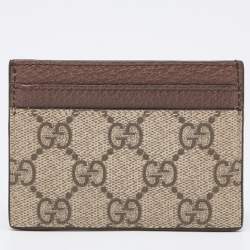 Gucci Beige/Ebony GG Supreme Coated Canvas and Leather Ophidia GG Card Holder
